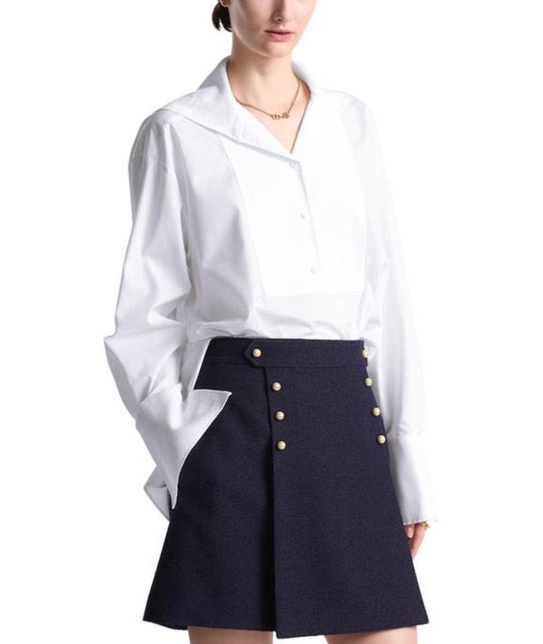 CHRISTIAN DIOR Синяя шерстяная юбка мини, фото 6