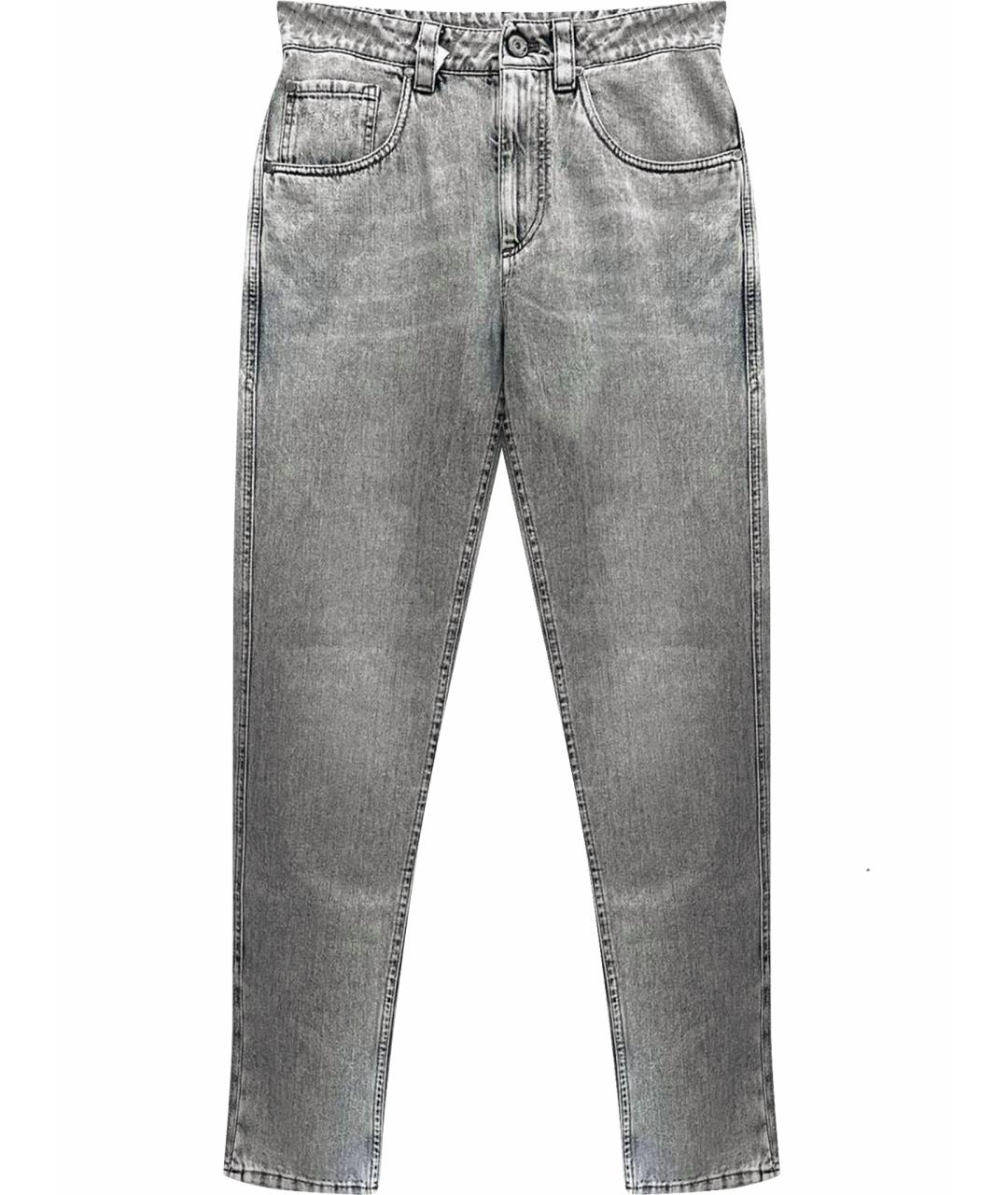 BRUNELLO CUCINELLI Голубые хлопковые джинсы слим, фото 1