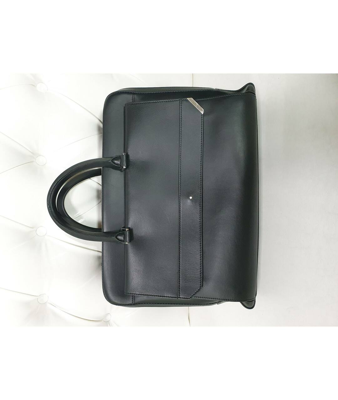 MONTBLANC Черный кожаный портфель, фото 8