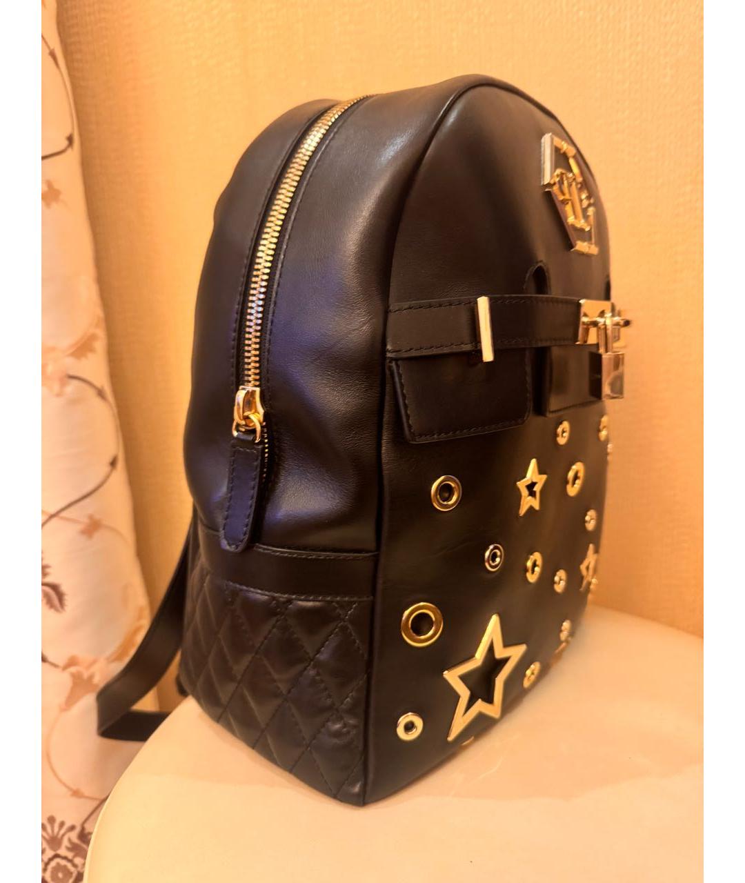 PHILIPP PLEIN Черный кожаный рюкзак, фото 2