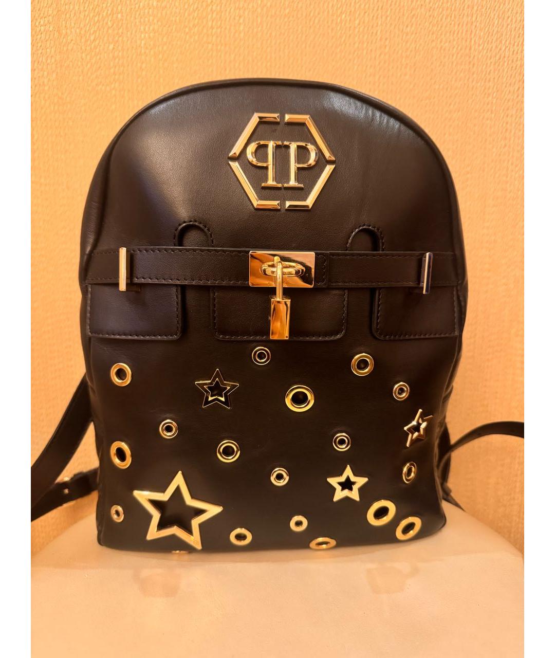PHILIPP PLEIN Черный кожаный рюкзак, фото 5