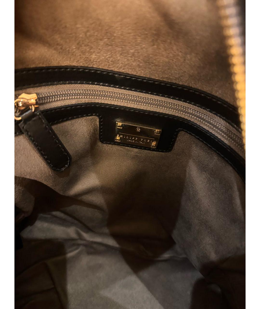 PHILIPP PLEIN Черный кожаный рюкзак, фото 4