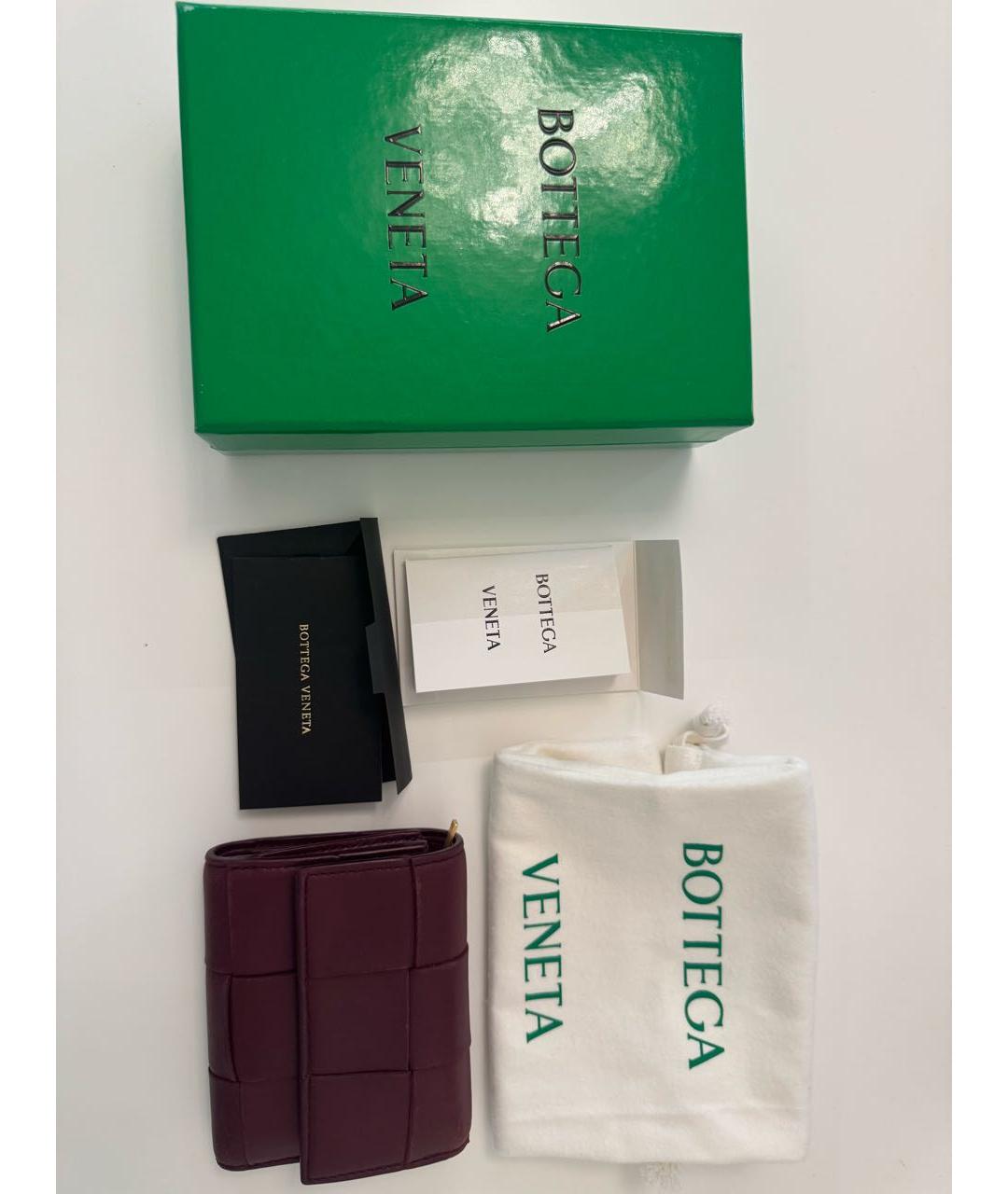 BOTTEGA VENETA Бордовый кошелек, фото 5