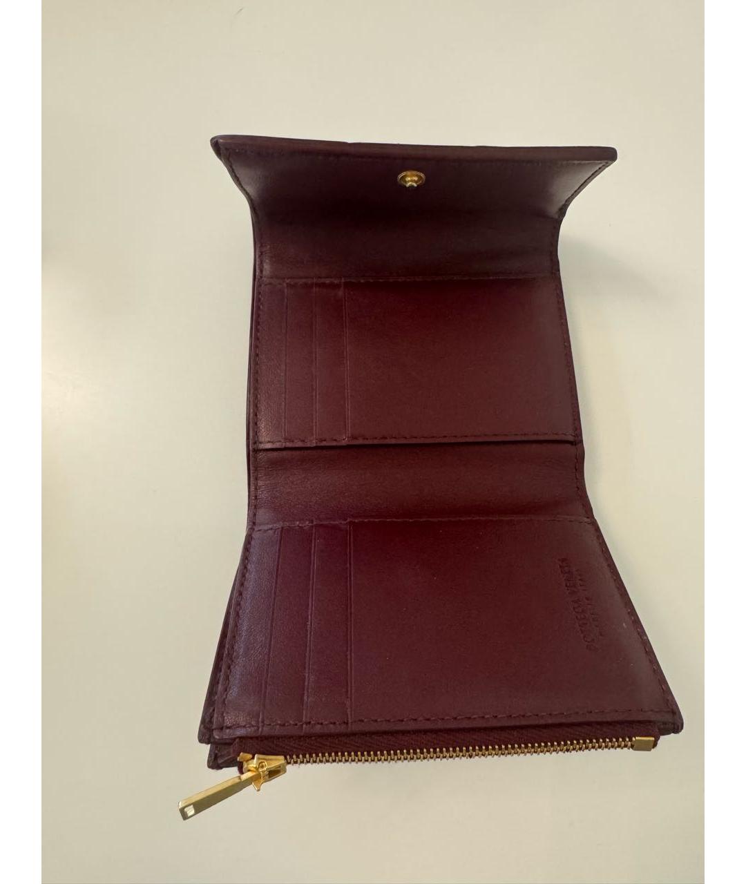 BOTTEGA VENETA Бордовый кошелек, фото 8