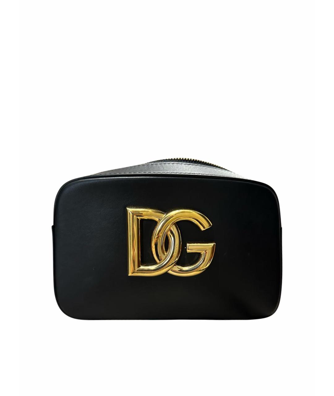 DOLCE&GABBANA Черная кожаная сумка через плечо, фото 1
