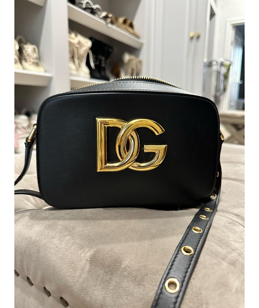 DOLCE&GABBANA Черная кожаная сумка через плечо, фото 9