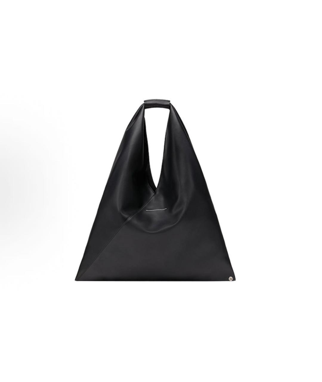 MAISON MARGIELA Черная кожаная сумка тоут, фото 3