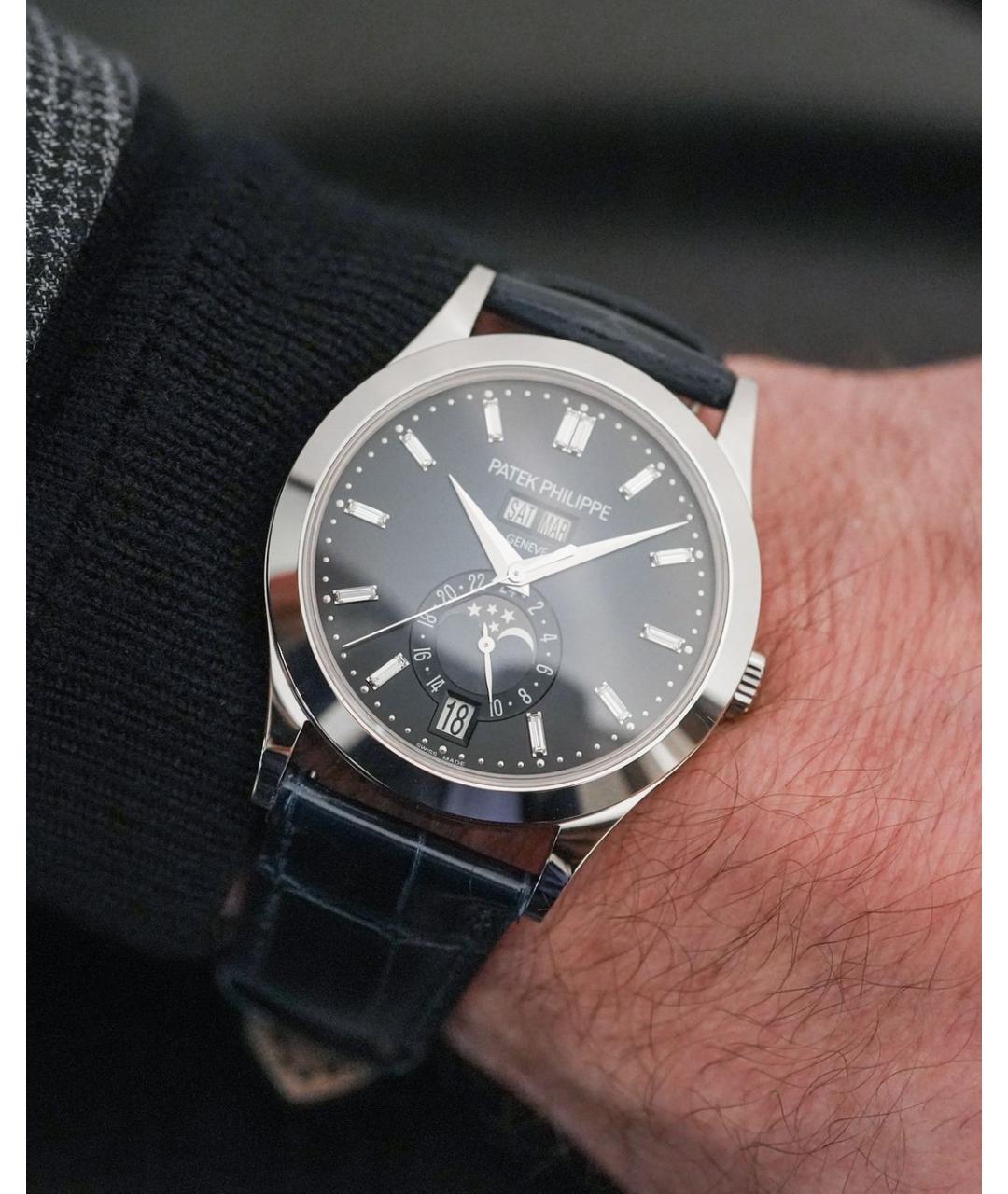 PATEK PHILIPPE Темно-синие часы из белого золота, фото 6