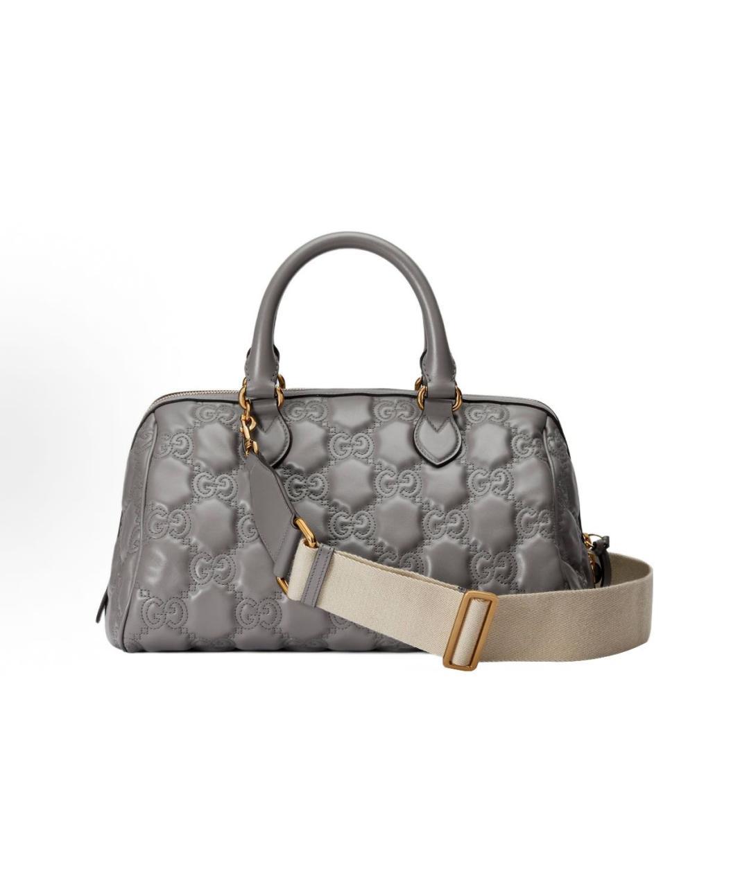 GUCCI Серая кожаная сумка тоут, фото 3