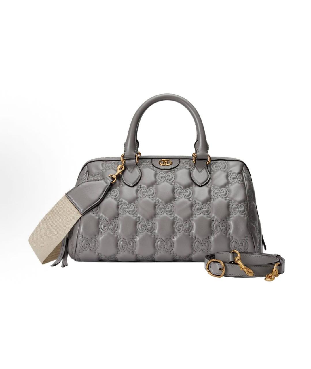 GUCCI Серая кожаная сумка тоут, фото 2