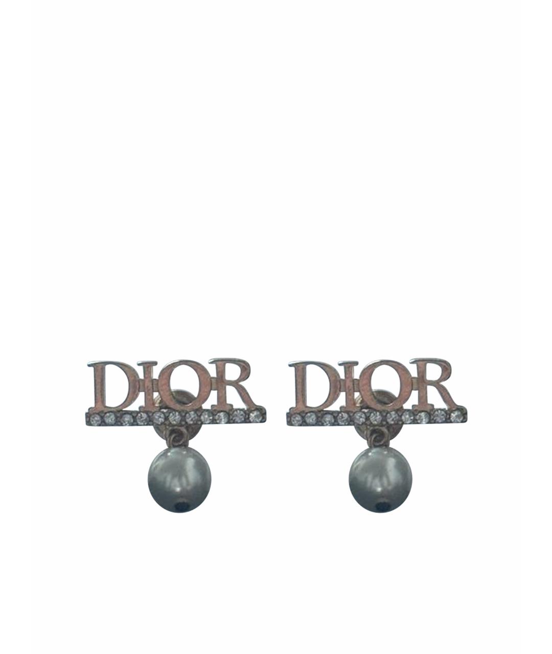 CHRISTIAN DIOR Золотые металлические серьги, фото 1