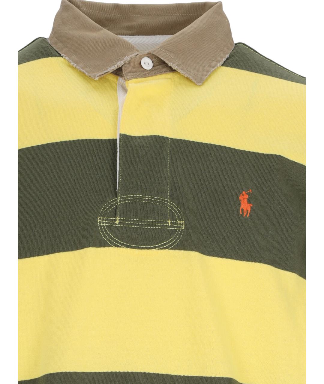 POLO RALPH LAUREN Мульти хлопковое поло с длинным рукавом, фото 3
