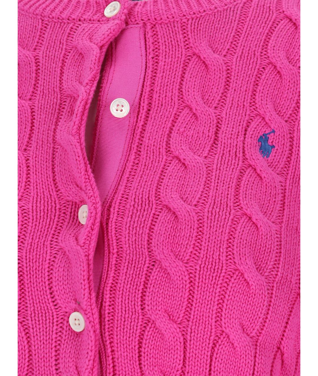 POLO RALPH LAUREN Розовый хлопковый кардиган, фото 3