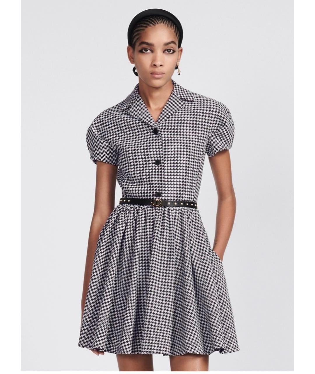 CHRISTIAN DIOR Серое шерстяное повседневное платье, фото 2
