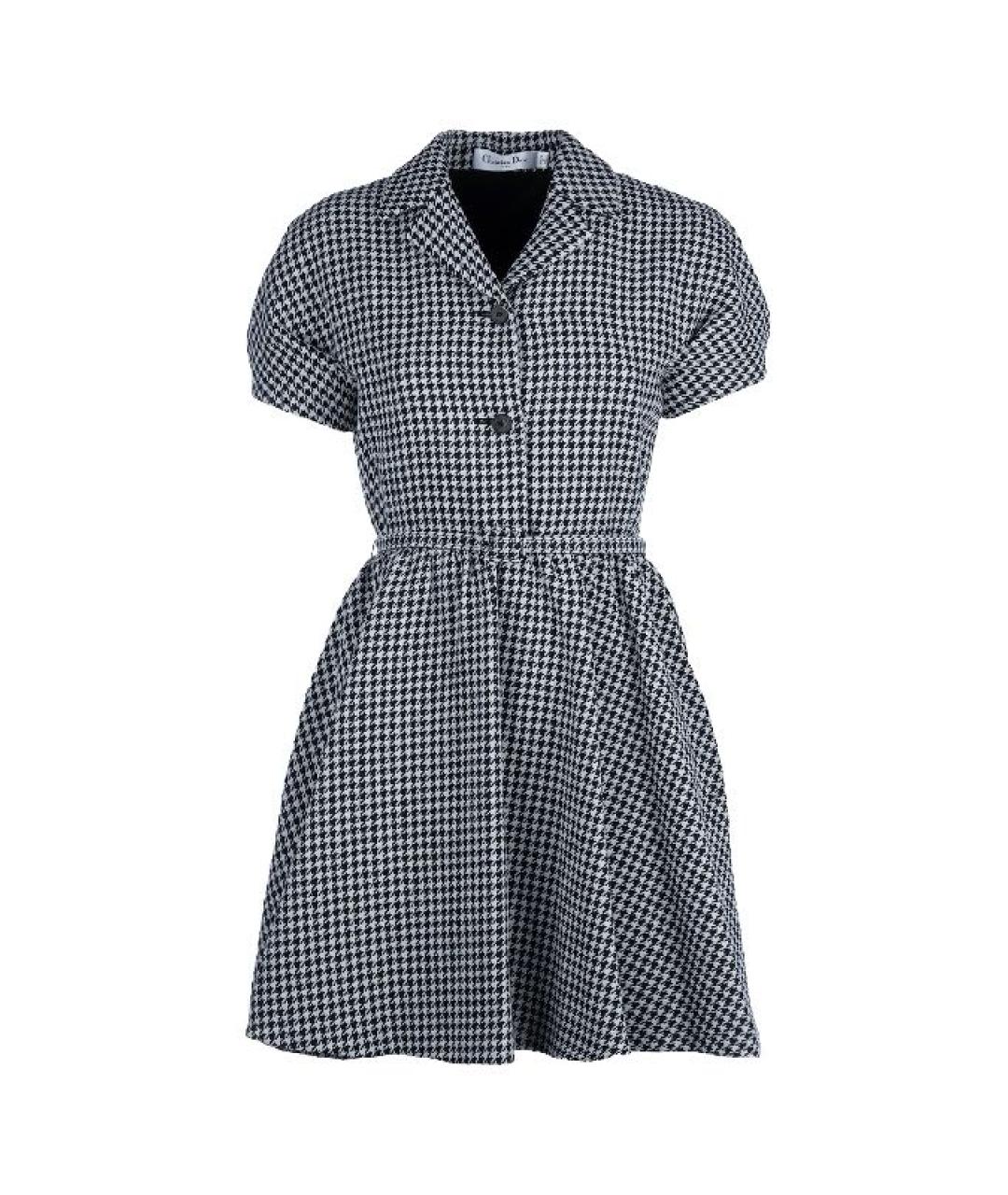 CHRISTIAN DIOR Серое шерстяное повседневное платье, фото 1