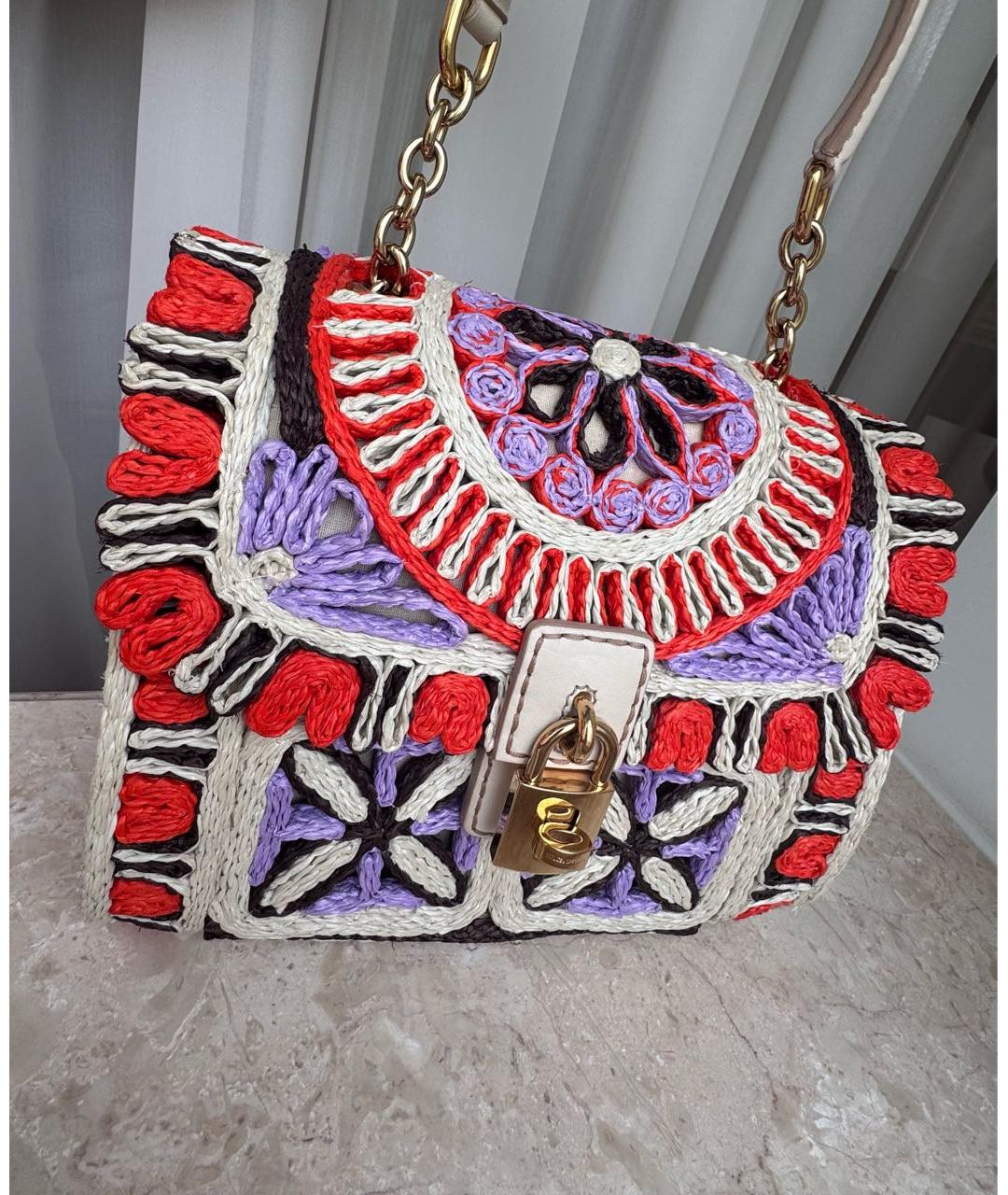 DOLCE&GABBANA Бежевая пелетеная пляжная сумка, фото 4