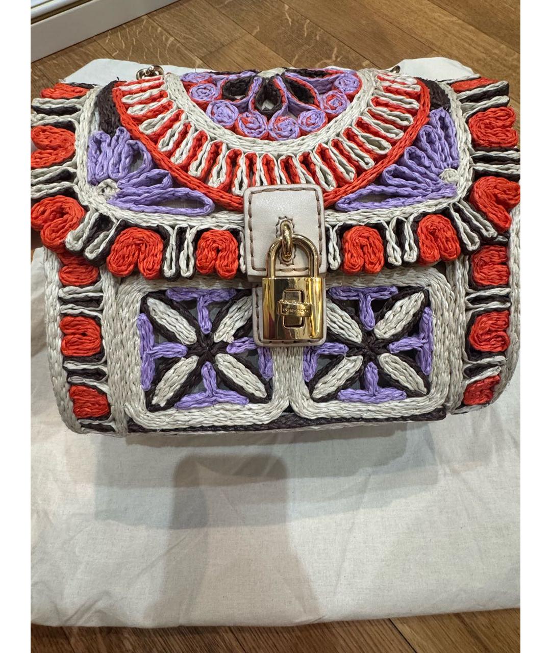 DOLCE&GABBANA Бежевая пелетеная пляжная сумка, фото 3