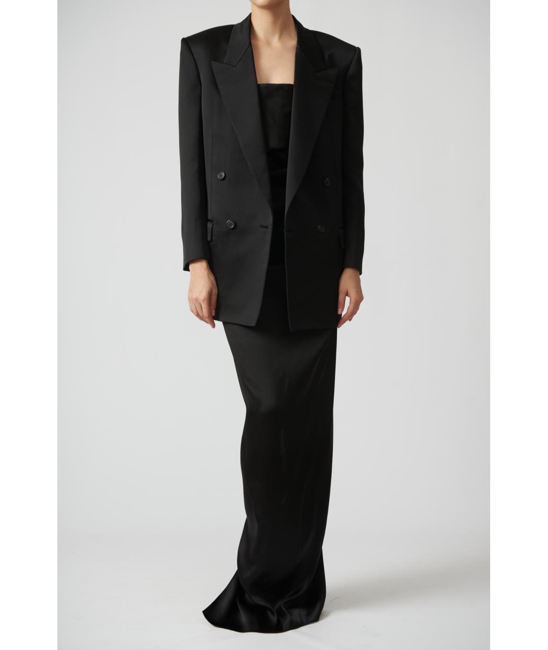 SAINT LAURENT Черное шелковое повседневное платье, фото 3