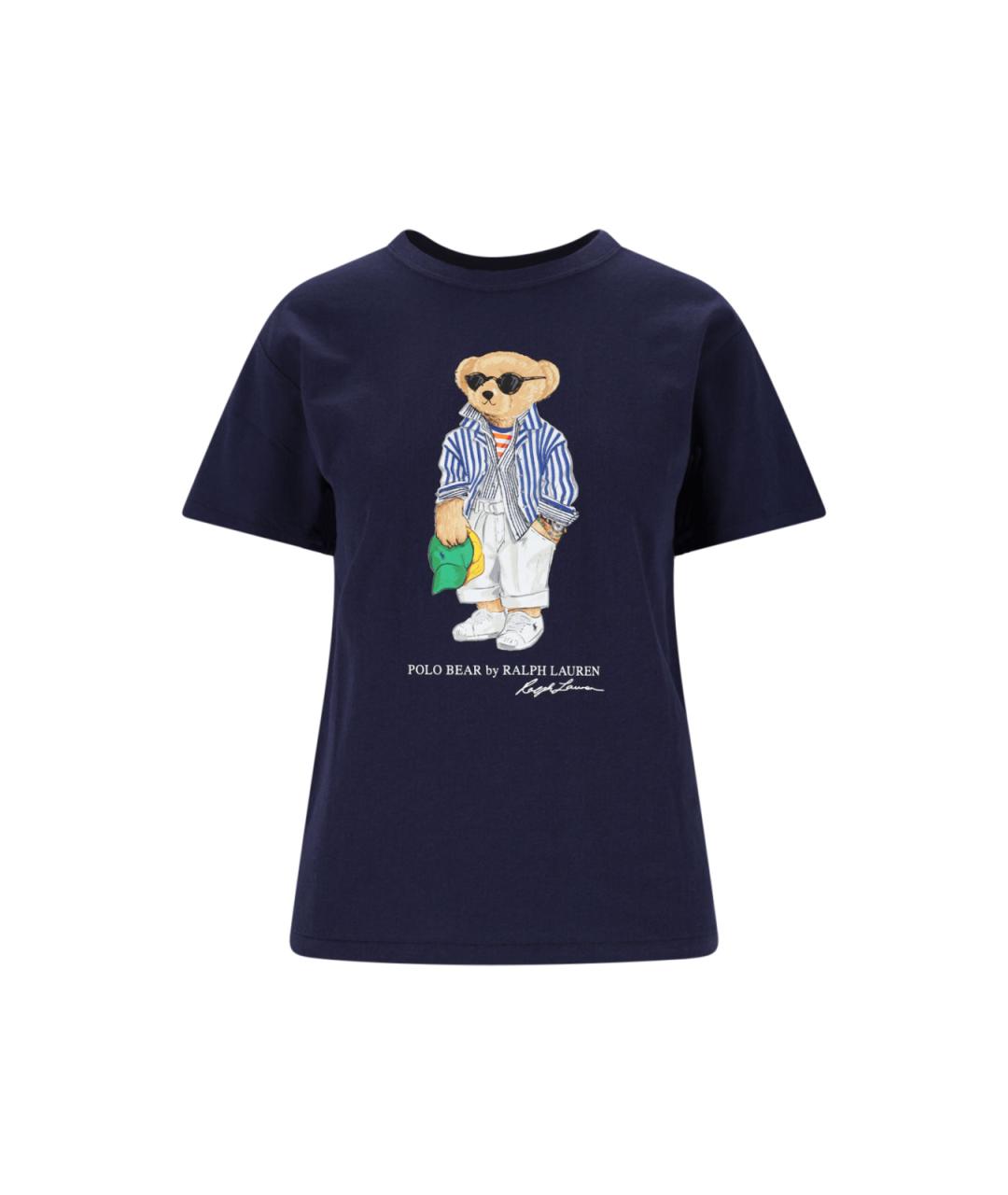 POLO RALPH LAUREN Темно-синяя хлопковая футболка, фото 1