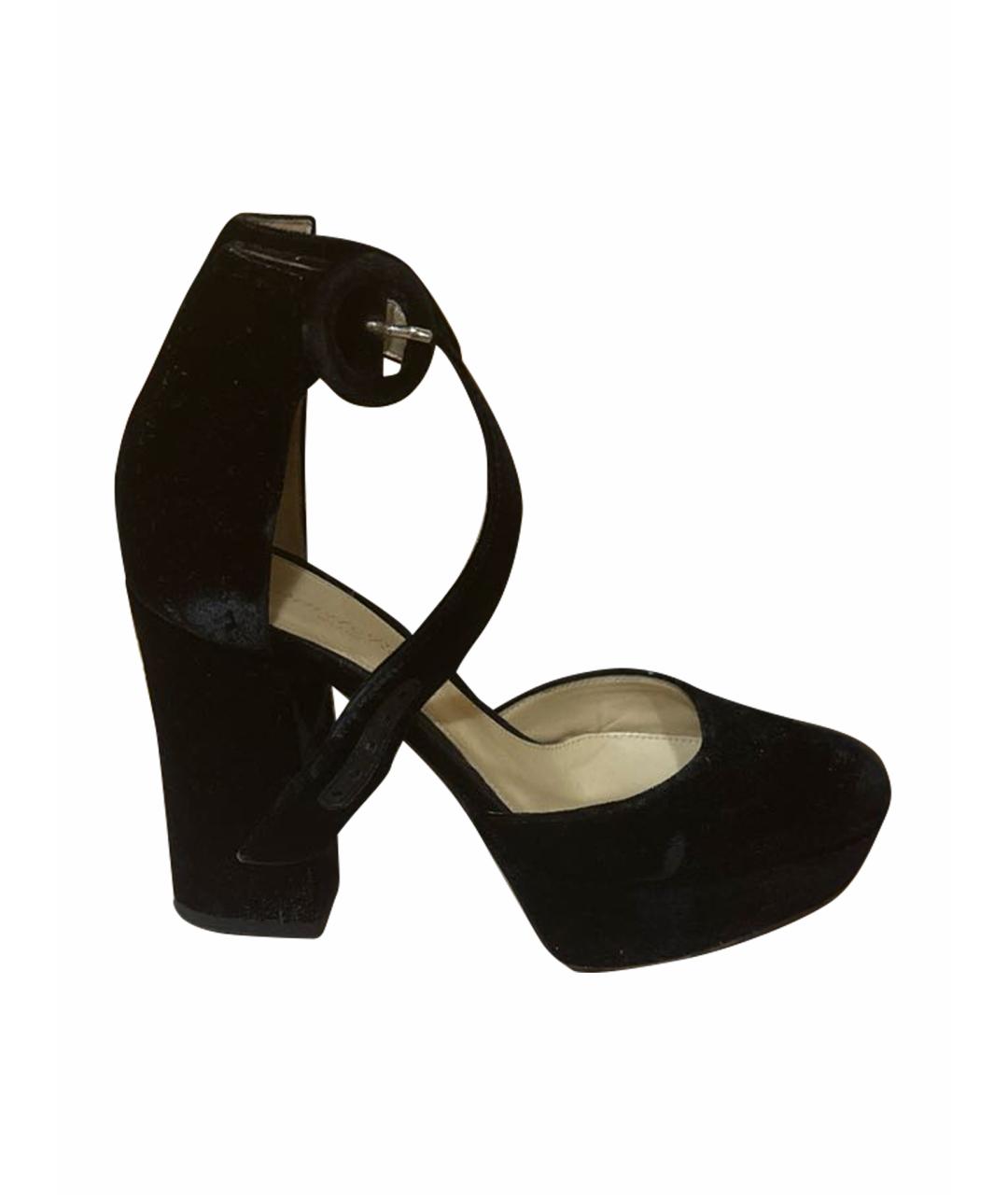 GIANVITO ROSSI Черные бархатные туфли, фото 1