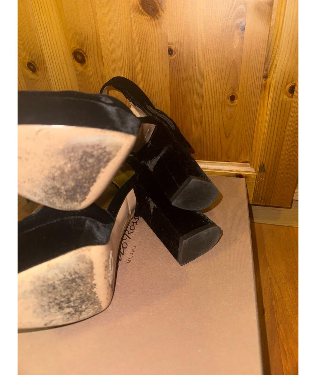 GIANVITO ROSSI Черные бархатные туфли, фото 4
