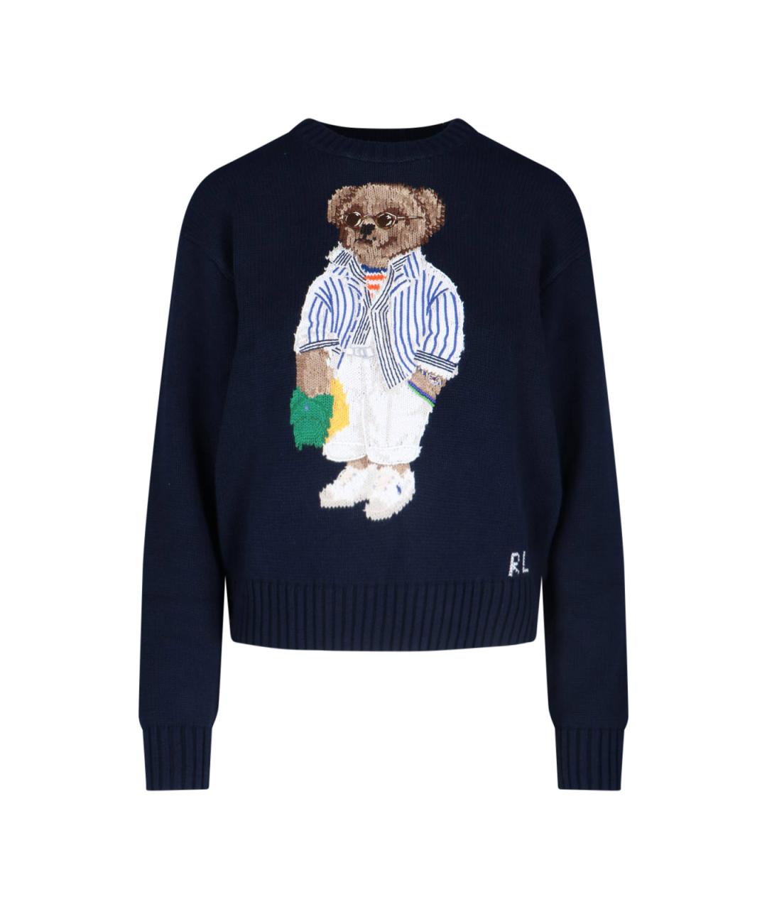 POLO RALPH LAUREN Темно-синий хлопковый джемпер / свитер, фото 1