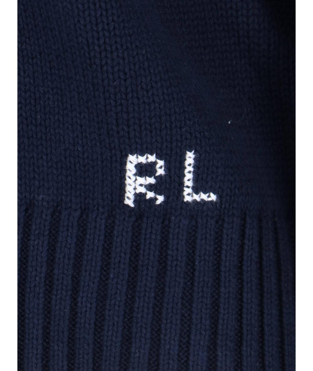 POLO RALPH LAUREN Темно-синий хлопковый джемпер / свитер, фото 3