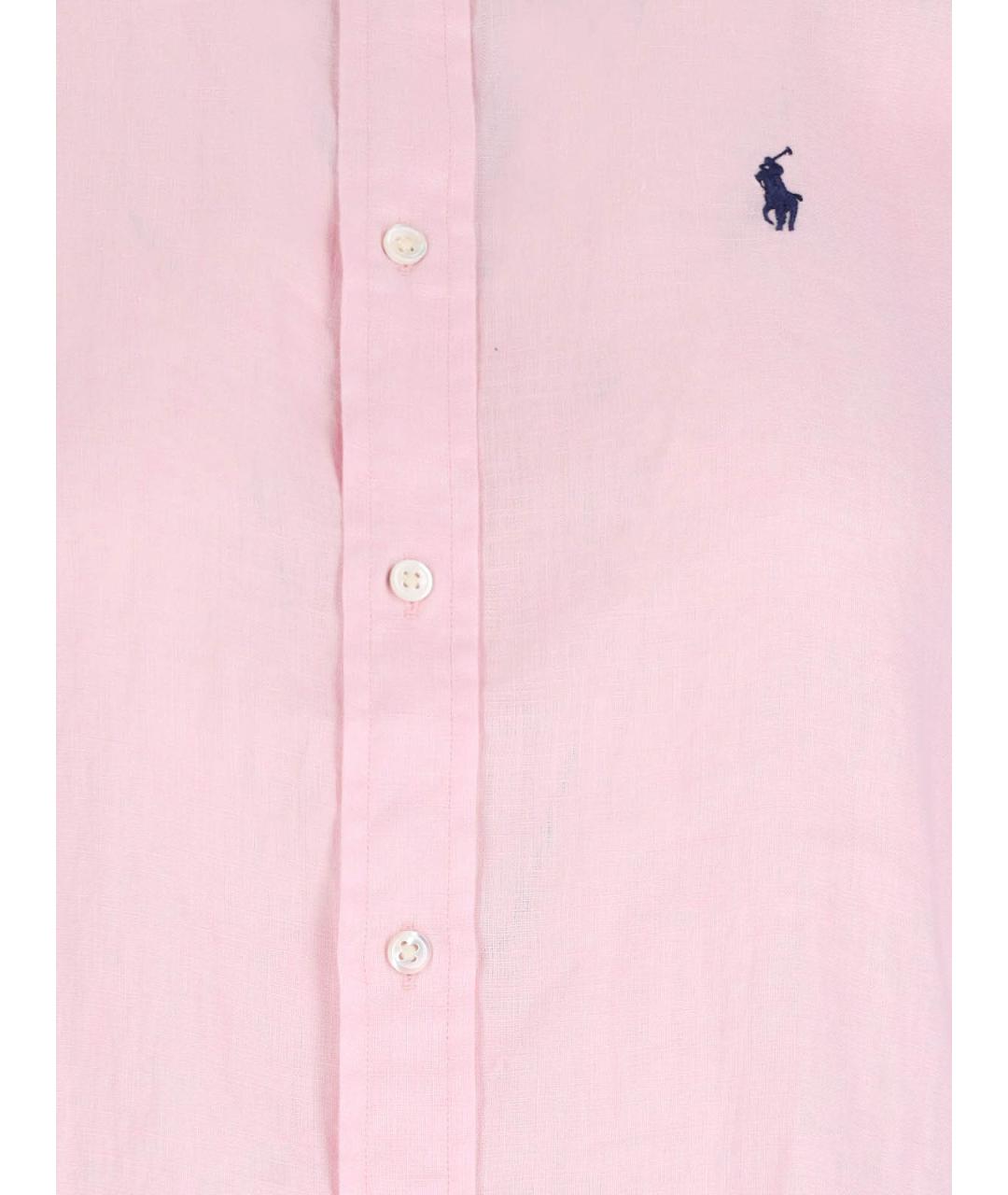 POLO RALPH LAUREN Розовая льняная рубашка, фото 3