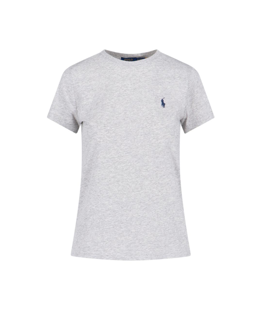 POLO RALPH LAUREN Серая хлопковая футболка, фото 1