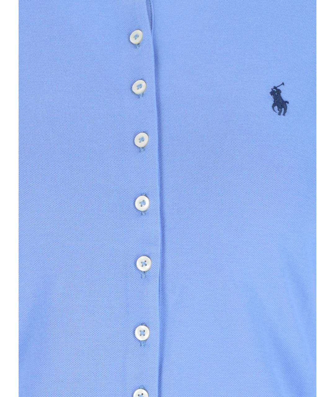 POLO RALPH LAUREN Голубой хлопковый кардиган, фото 3
