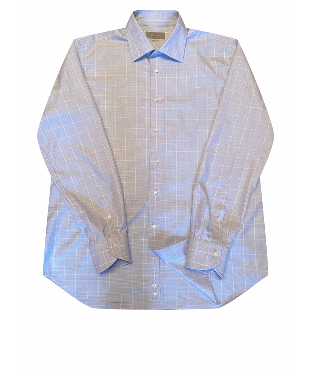 CANALI Голубая хлопковая классическая рубашка, фото 1
