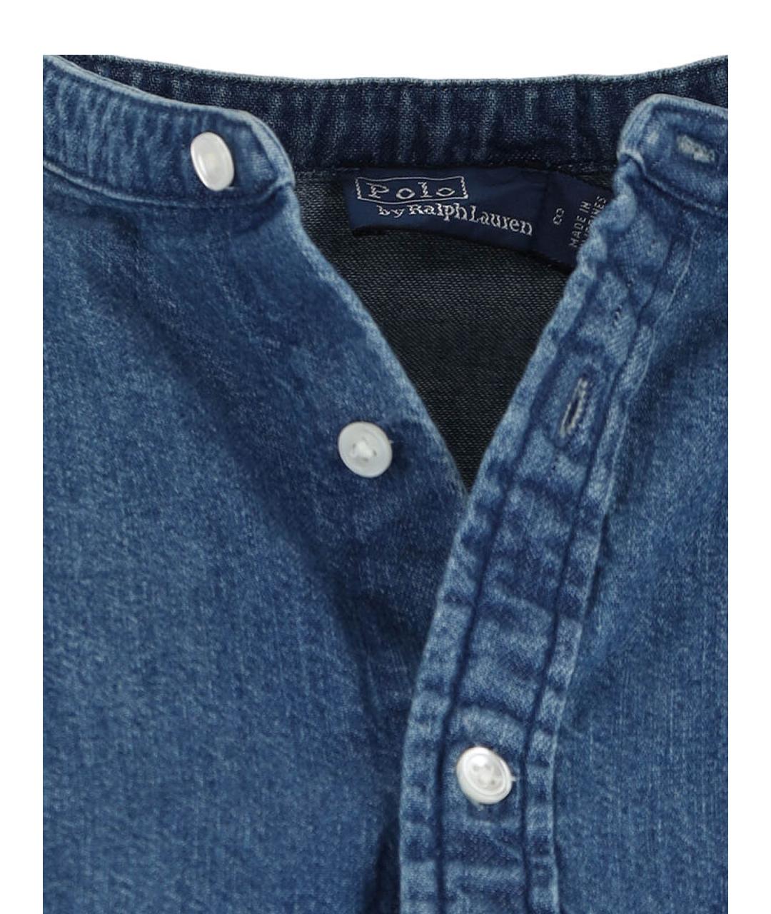 POLO RALPH LAUREN Синее хлопковое платье, фото 3