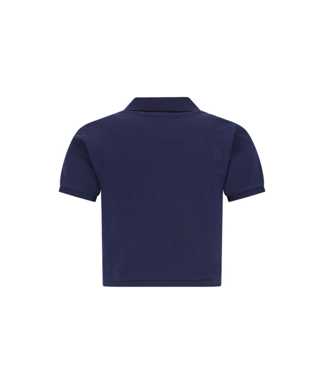 POLO RALPH LAUREN Темно-синяя хлопковая футболка, фото 2
