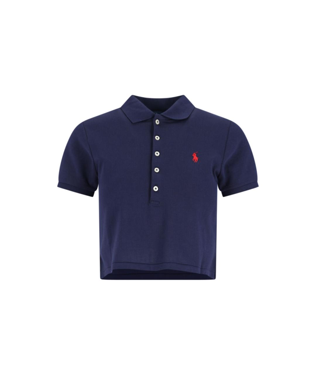 POLO RALPH LAUREN Темно-синяя хлопковая футболка, фото 1