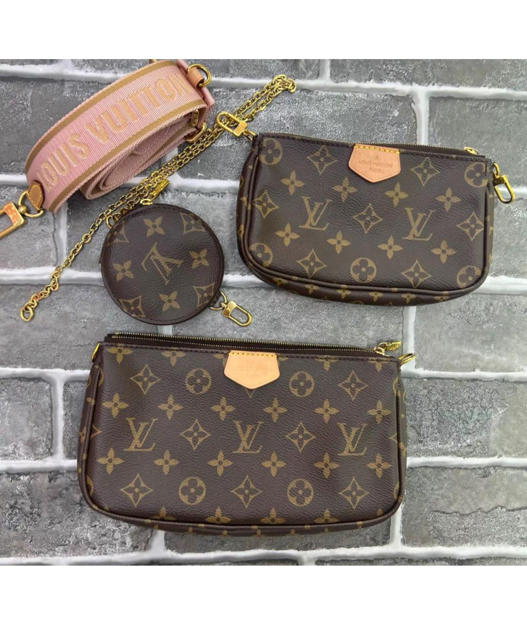 LOUIS VUITTON Коричневая кожаная сумка через плечо, фото 2