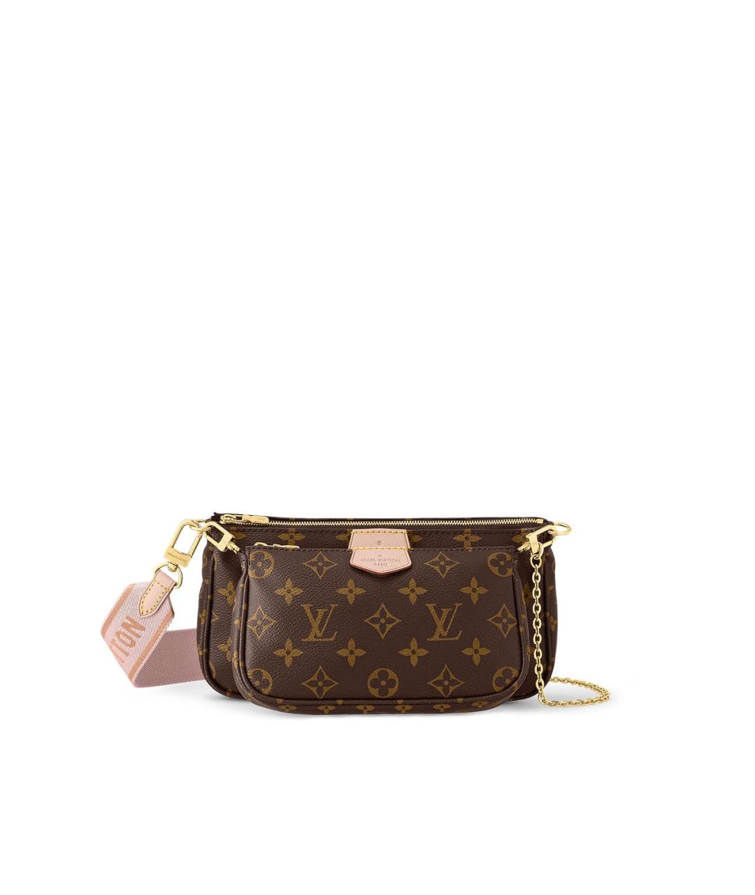 LOUIS VUITTON Коричневая кожаная сумка через плечо, фото 7