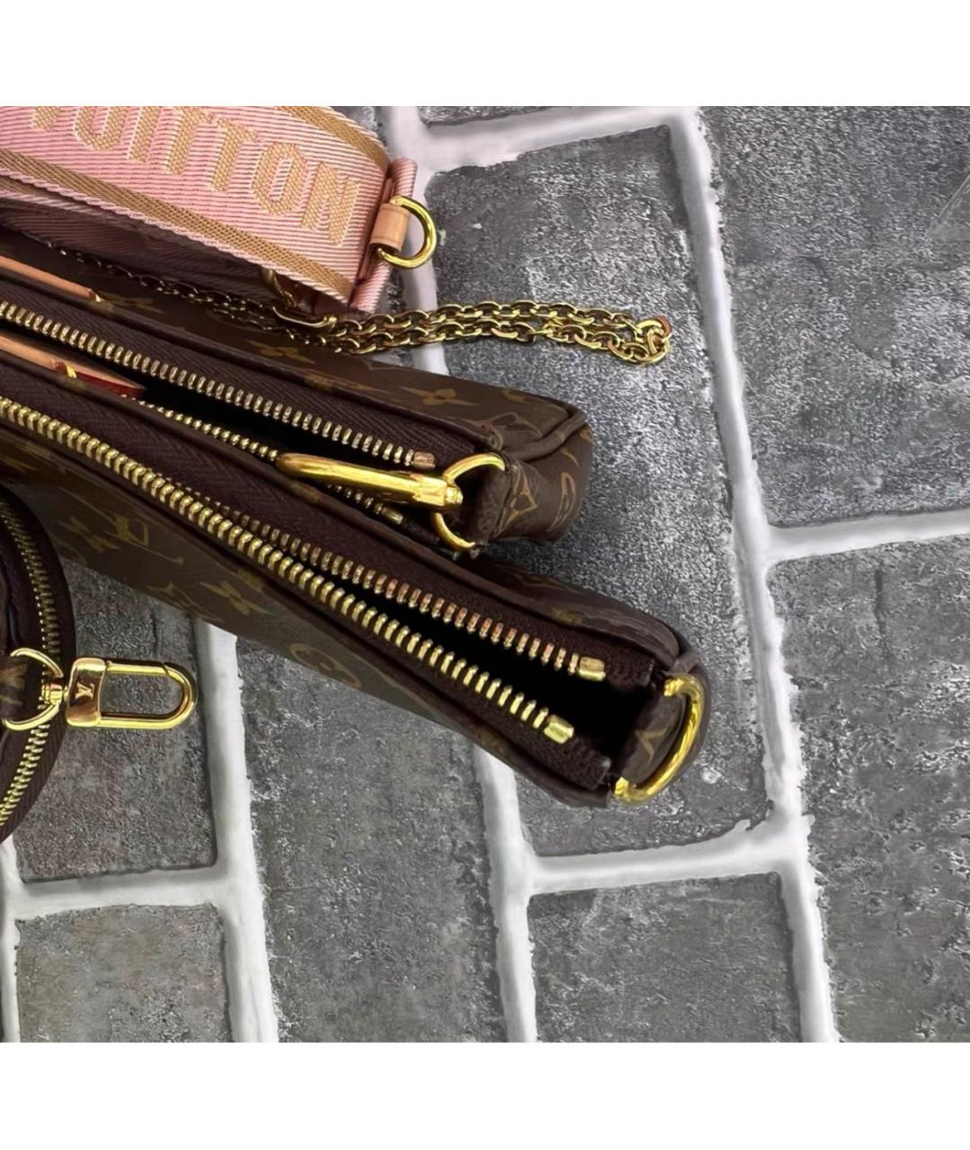 LOUIS VUITTON Коричневая кожаная сумка через плечо, фото 4