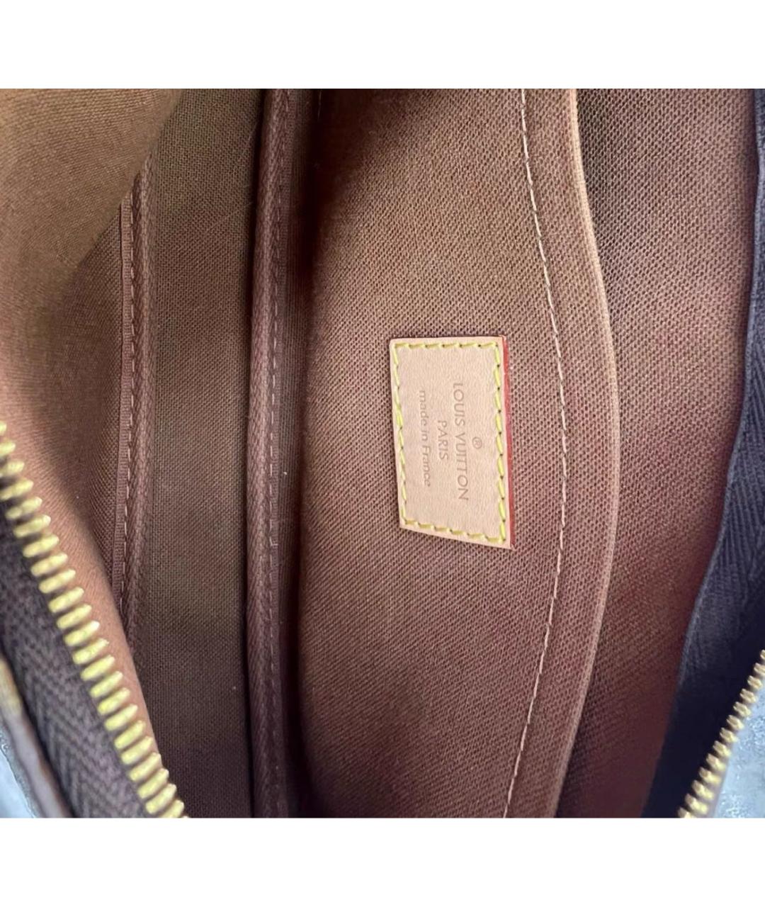LOUIS VUITTON Коричневая кожаная сумка через плечо, фото 6