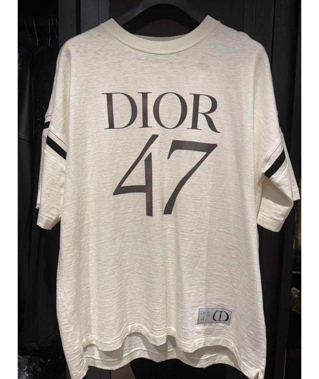 CHRISTIAN DIOR Белая хлопковая футболка, фото 3