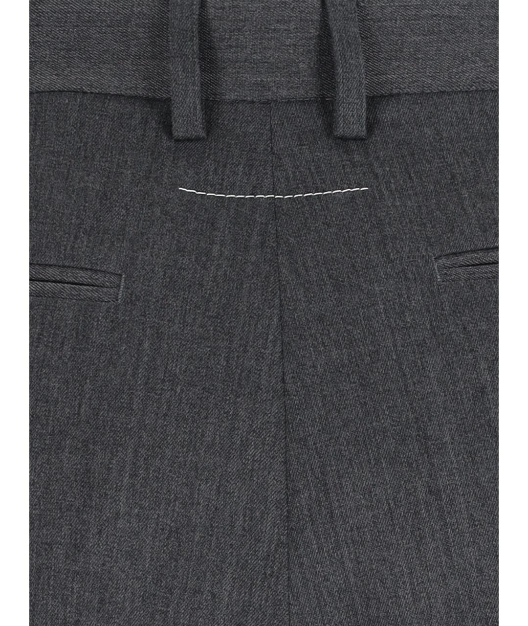MM6 MAISON MARGIELA Серые прямые брюки, фото 4
