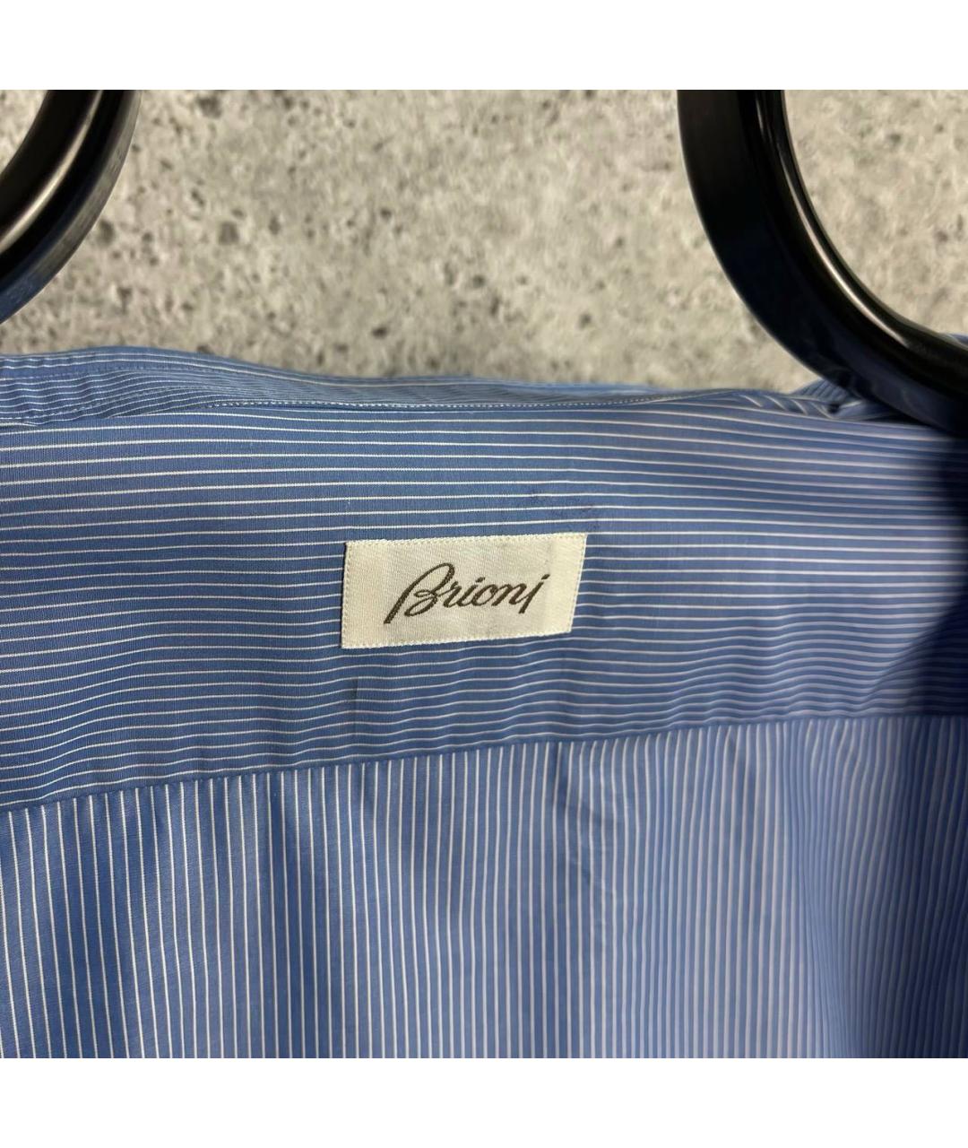 BRIONI Голубая хлопковая классическая рубашка, фото 5
