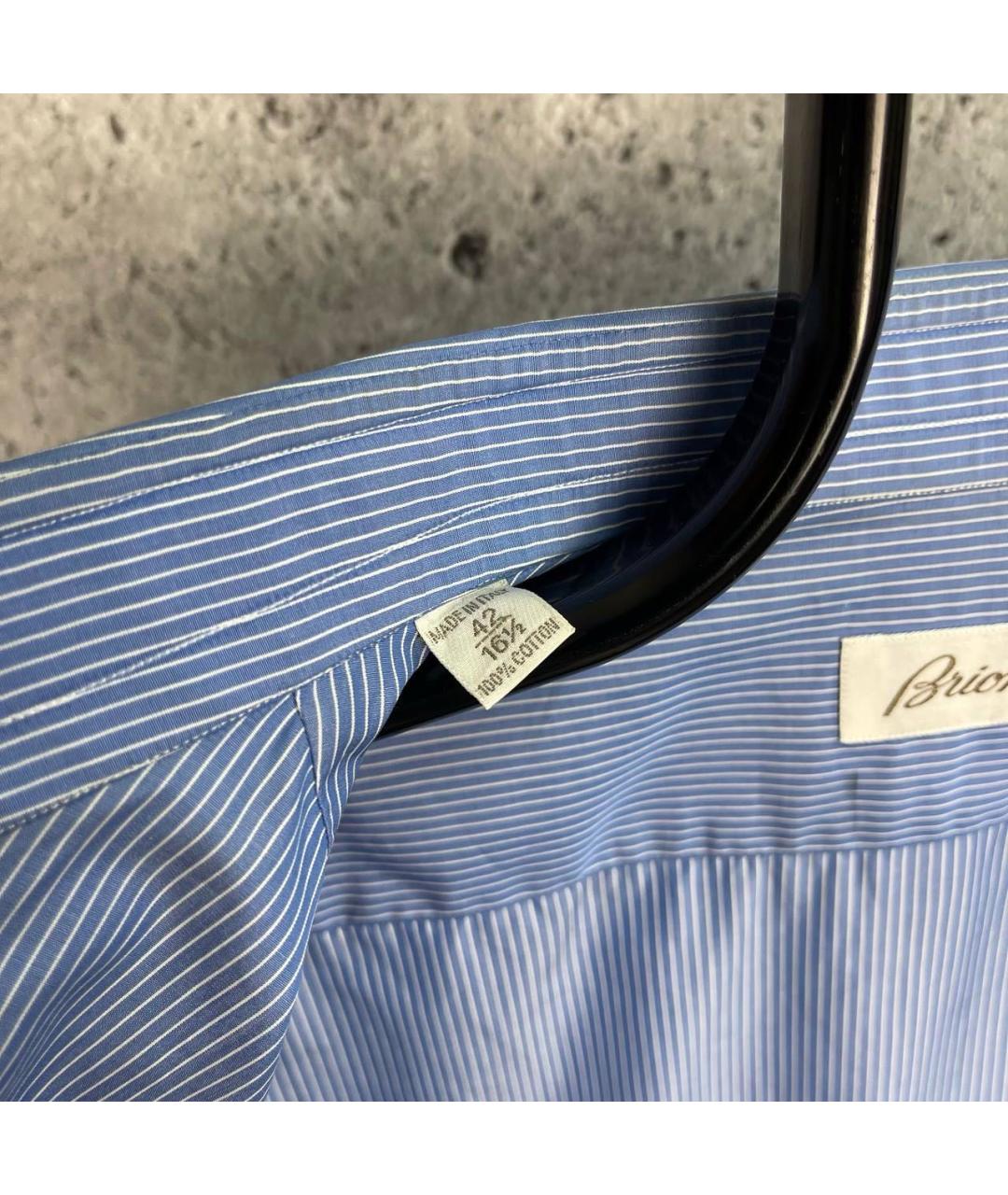 BRIONI Голубая хлопковая классическая рубашка, фото 6