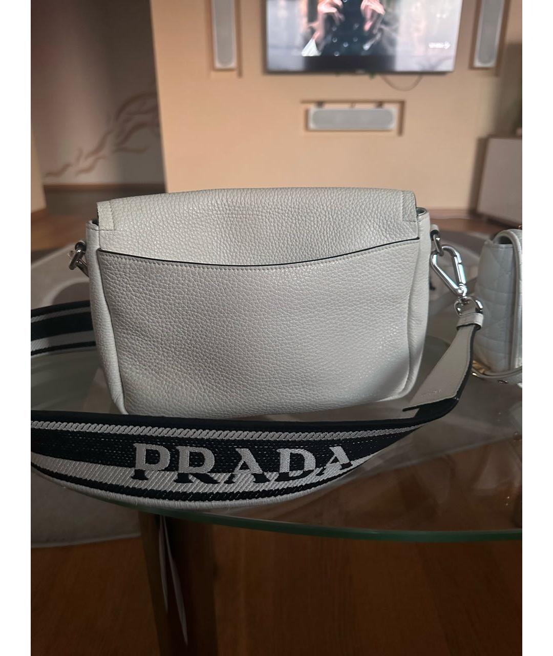 PRADA Бежевая кожаная сумка через плечо, фото 3