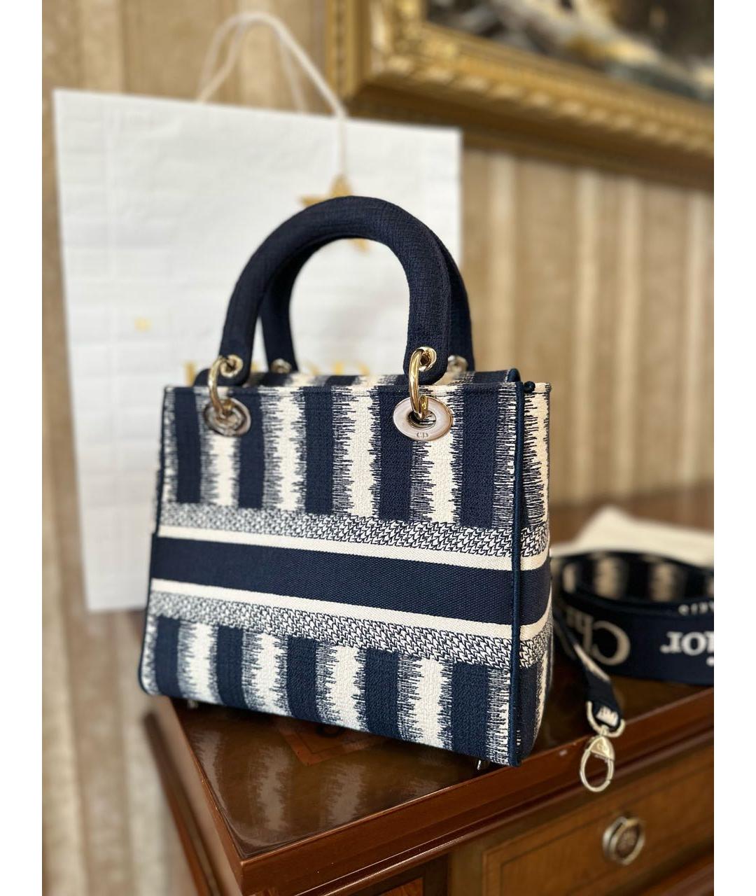 CHRISTIAN DIOR Белая тканевая сумка с короткими ручками, фото 6