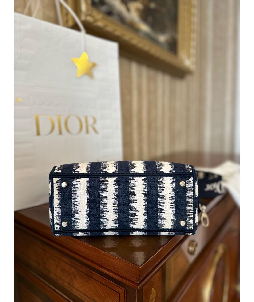 CHRISTIAN DIOR Белая тканевая сумка с короткими ручками, фото 8