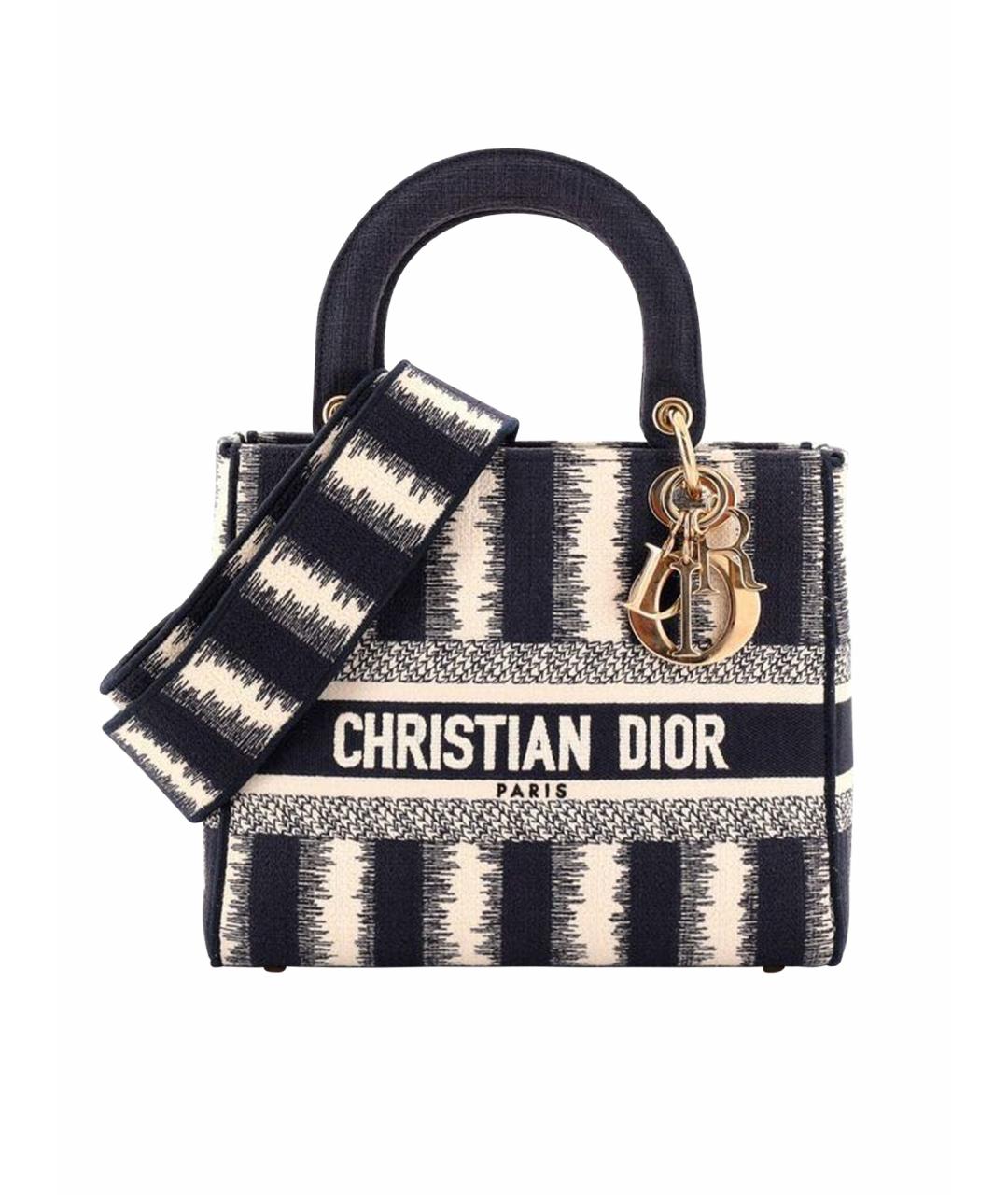 CHRISTIAN DIOR Белая тканевая сумка с короткими ручками, фото 1