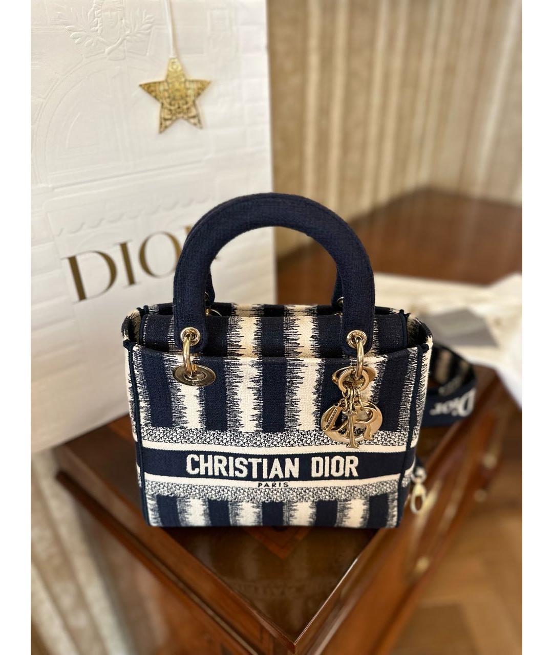 CHRISTIAN DIOR Белая тканевая сумка с короткими ручками, фото 4