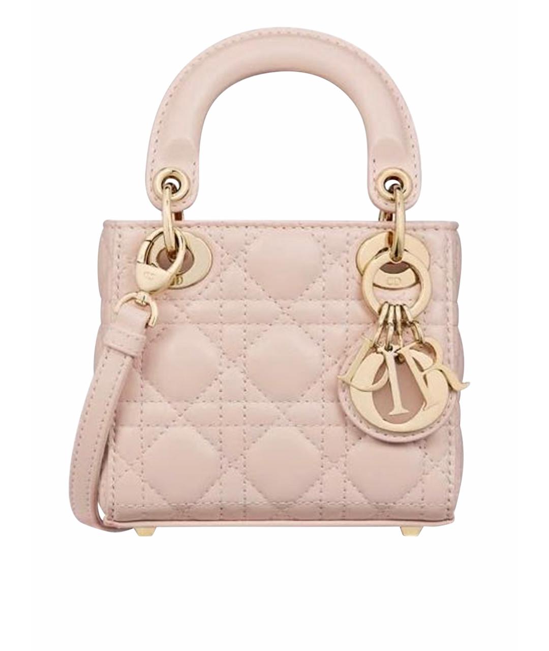 CHRISTIAN DIOR Розовая кожаная сумка с короткими ручками, фото 1
