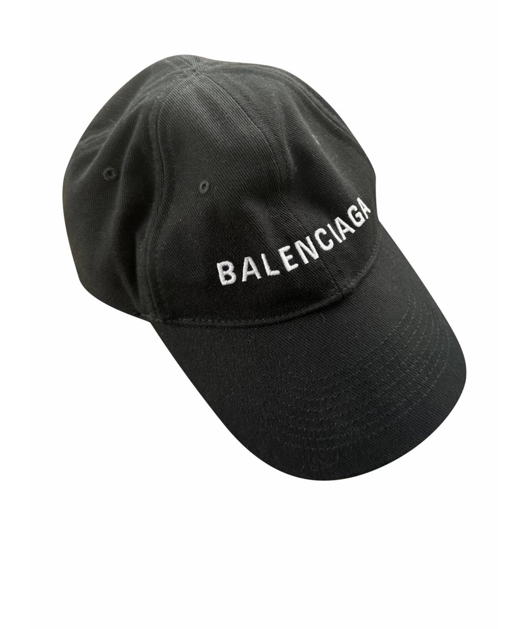 BALENCIAGA Черная хлопковая кепка, фото 1