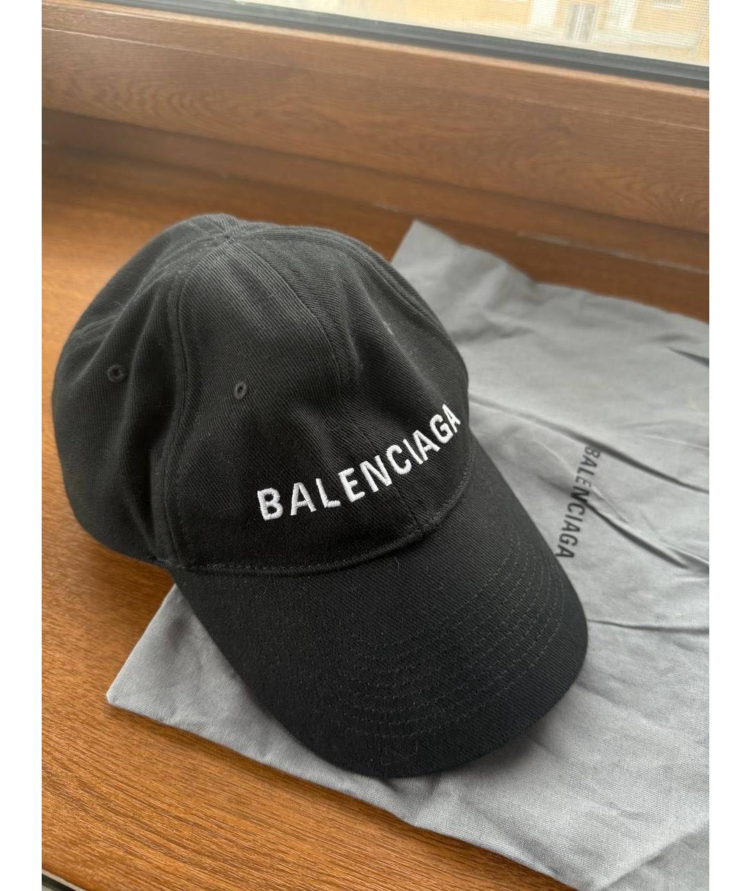 BALENCIAGA Черная хлопковая кепка, фото 3